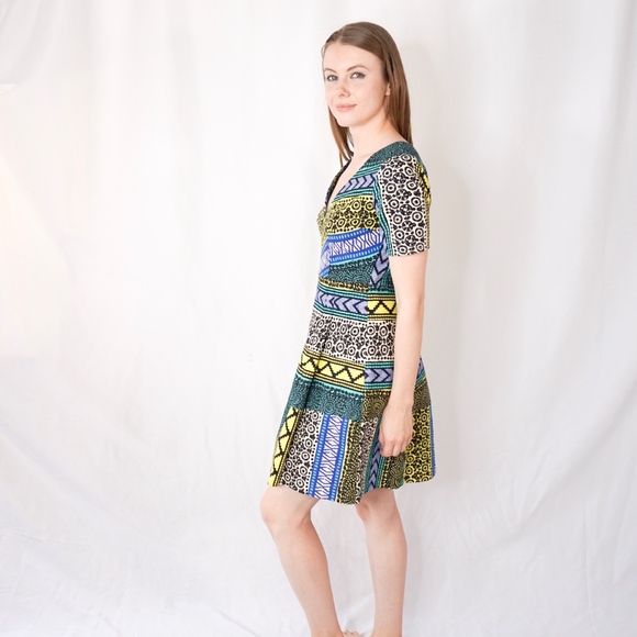 Plenty Tracy Reese Mixed Print Fit Flare Dress 390 - Picture 5 of 8